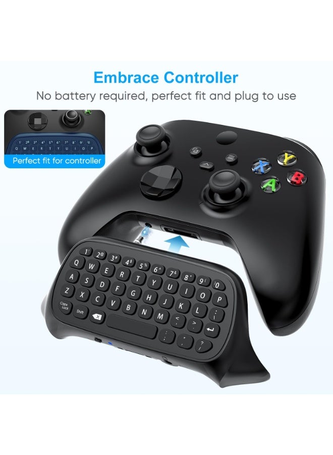 لوحة مفاتيح لجهاز Xbox Series X/S/One/One S Controller، لوحة مفاتيح لاسلكية للدردشة أثناء اللعب مع مستقبل USB، ملحق صوت/سماعة رأس لألعاب Xbox (لا يشمل جهاز التحكم)، أسود - Image 4